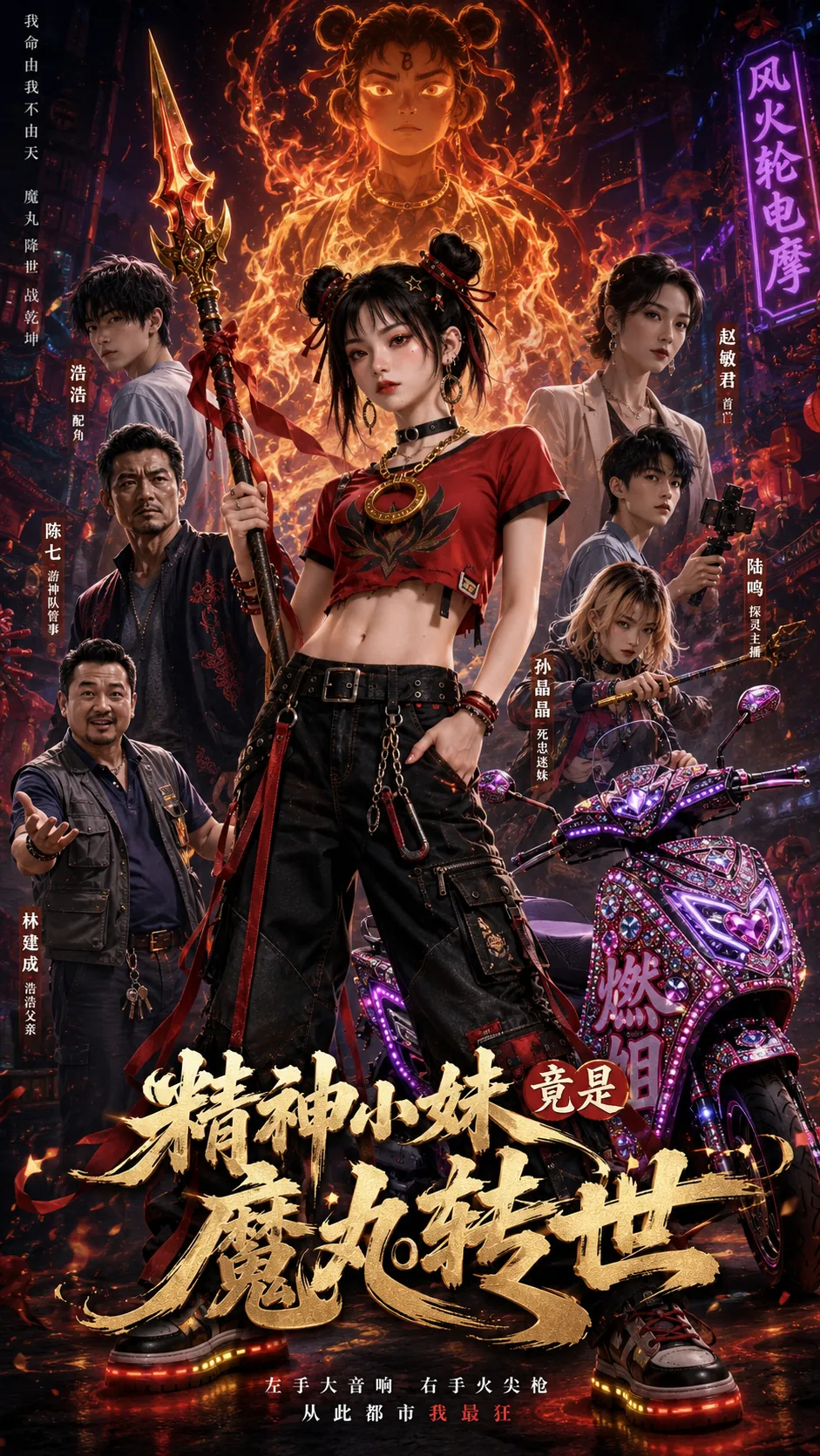 《精神小妹竟是魔丸转世》AI漫剧海报
